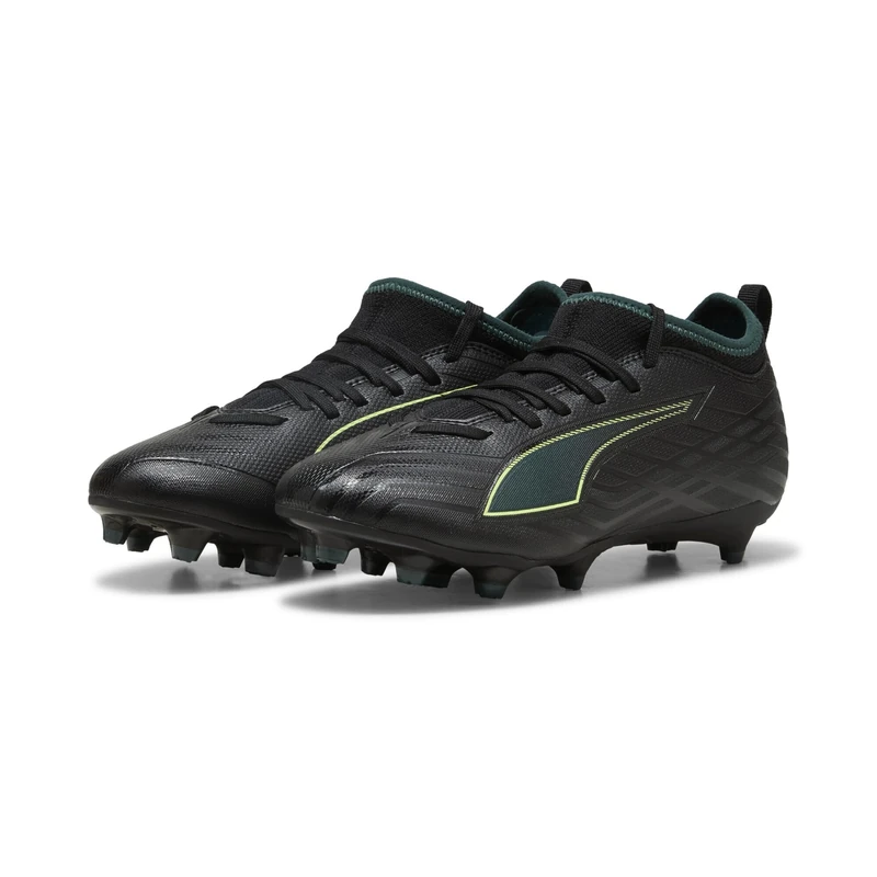 PUMA Ultra 6 Match FG/AG JR Soccer Shoe, Black-Fizzy Light-Green Terrain, 5 UK