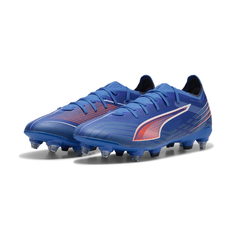 PUMA Unisex Ultra 6 Match Mixed Soft Ground Football Boots, Ultra Blue-PUMA White-Glowing Red, 11.5 UK