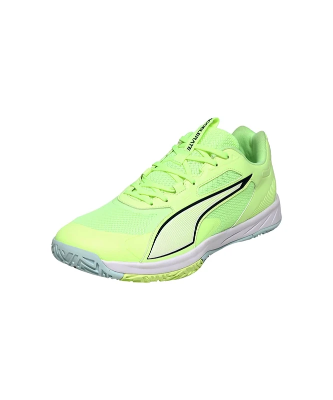 PUMA Unisex Accelerate PRO 4 Indoor Court Shoe, Fizzy Light-Green Terrain-Light Moss White, 10 UK