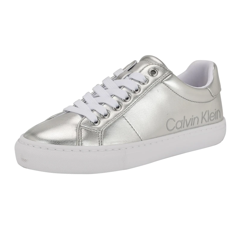 Calvin Klein Women's Camzy Sneaker, Silver 040, 2.5 UK
