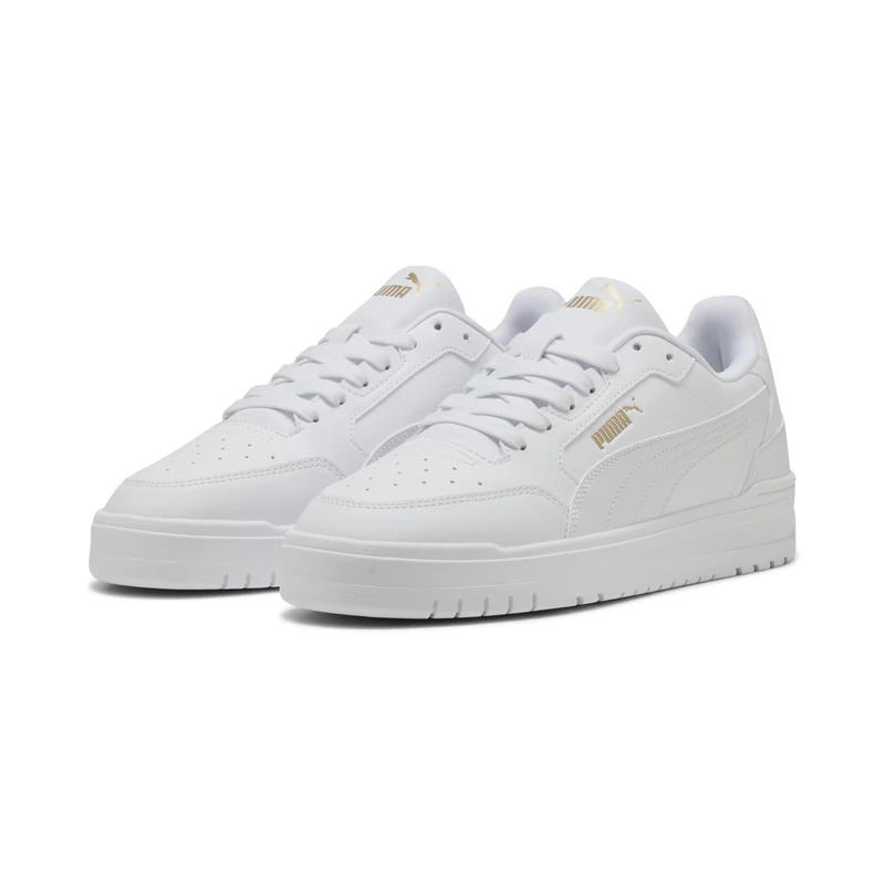 PUMA Unisex Shuffle Downtown Sneaker, White White Gold, 10.5 UK