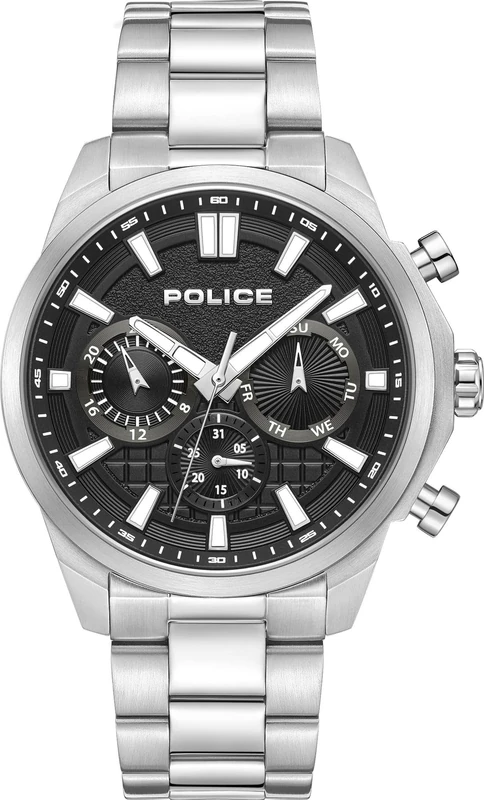 Police Watches Rangy Watch with Stainless Steel Metal Bracelet PEWJK0021001, Silver, Silver