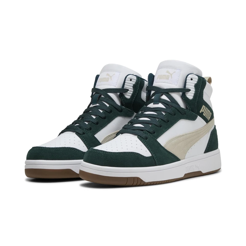 PUMA Unisex Rebound V6 SD Sneaker, White-Desert DUST-Green Terrain, 7 UK
