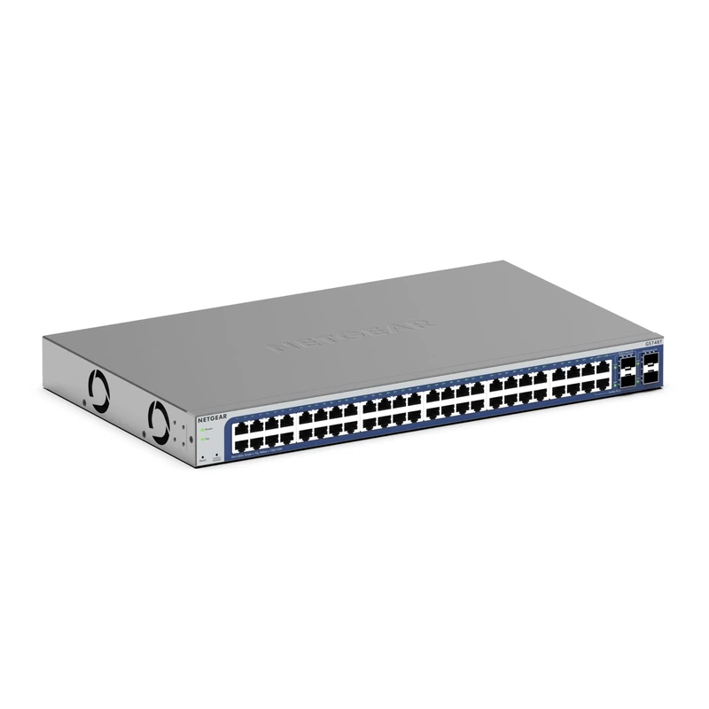 NETGEAR (GS748T) 48-Port Gigabit Ethernet Manageable Web Switch, Cloud Insight Management, 2 x 1 Gigabit SFP Ports and 2 x 1 Gigabit Combo Ports, Desktop or Rack