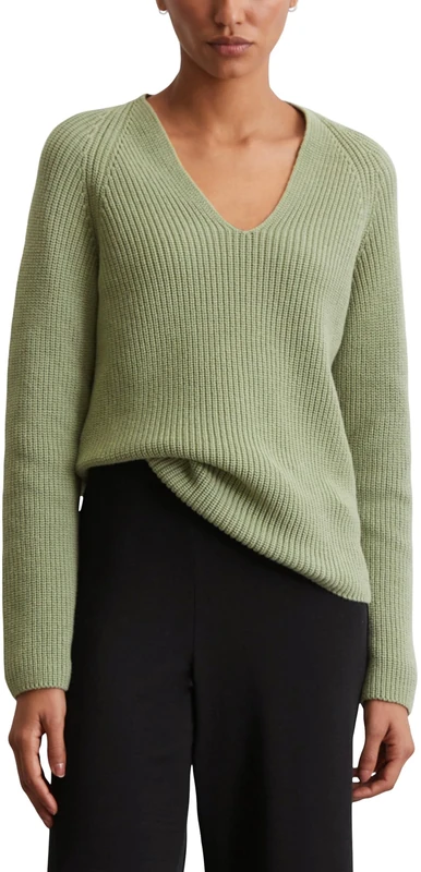 Marc O'Polo Women's Knitted V-Neck Slim Fit Jumper, 420, M