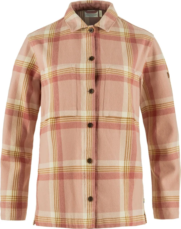 FJALLRAVEN 86986-302-300 Singi Flannel Overshirt W T-Shirt Women's Chalk Rose-Dusty Rose Size M
