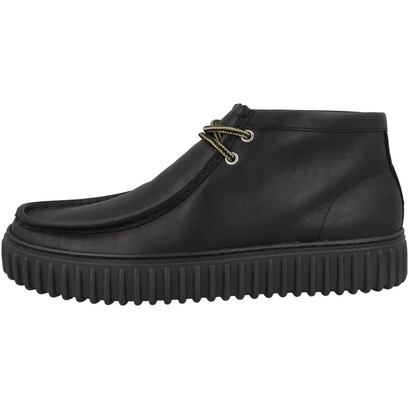 Clarks Premium Mens Torhill Hi Chukka Boot, Black Leather, 8.5 UK