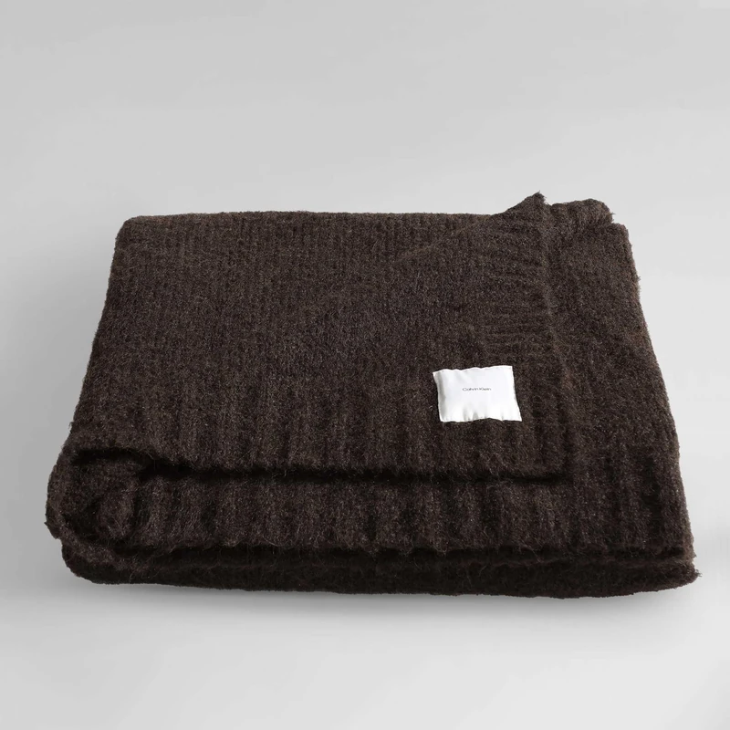 Calvin Klein - Throw Blanket, Cozy & Warm Oversized Sweater Knit Bedding (Knitted Chocolate Brown, 50 x 70) - Image 1