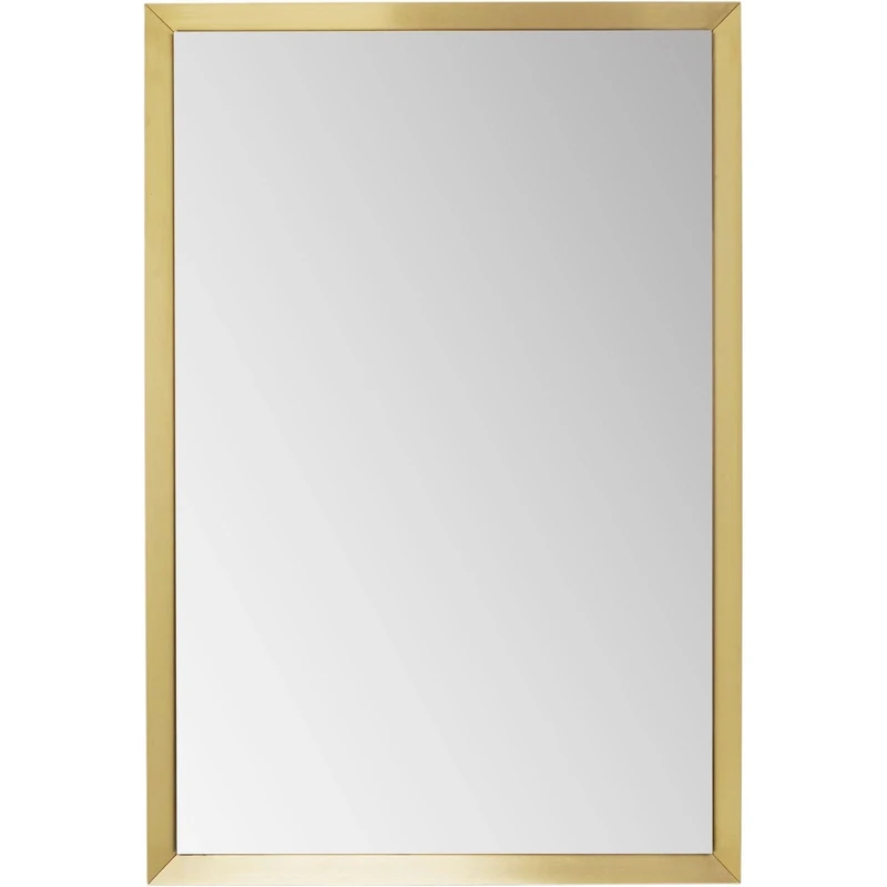 KARE Design Wall Mirror Arezzo, Brass, Rectangular, Steel, Glass Mirrored, Modern, Room Decor, Home Decor for Living Room, Bedroom, Hallway, Office, 80x120x7 cm (H/W/D), Gold
