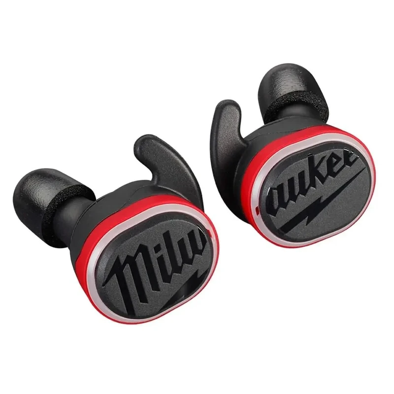 Milwaukee 2191-21 REDLITHIUM USB Bluetooth Jobsite Ear Buds, Black/Red - Image 1