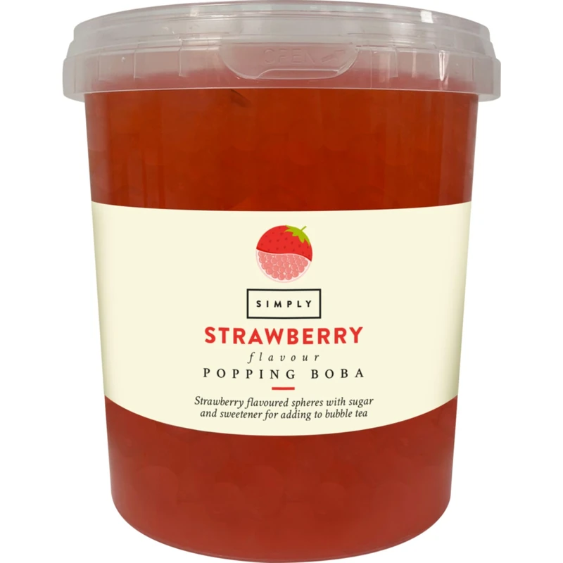 Simply Strawberry Popping Boba - Fruit Juice Pearls (Pack of 4)