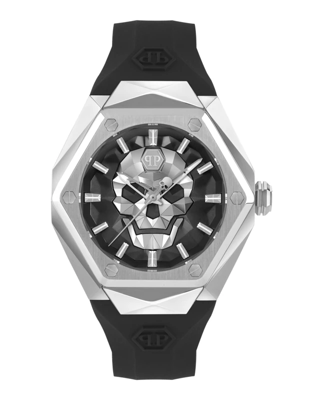 Philipp Plein Men's Analogue Quarz Watch with Silicone Strap PWPWA0124