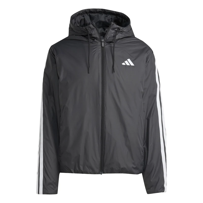 adidas Men's Essentials CLIMAWARM 3 Stripes Insulated Hooded Jackets, black, XL