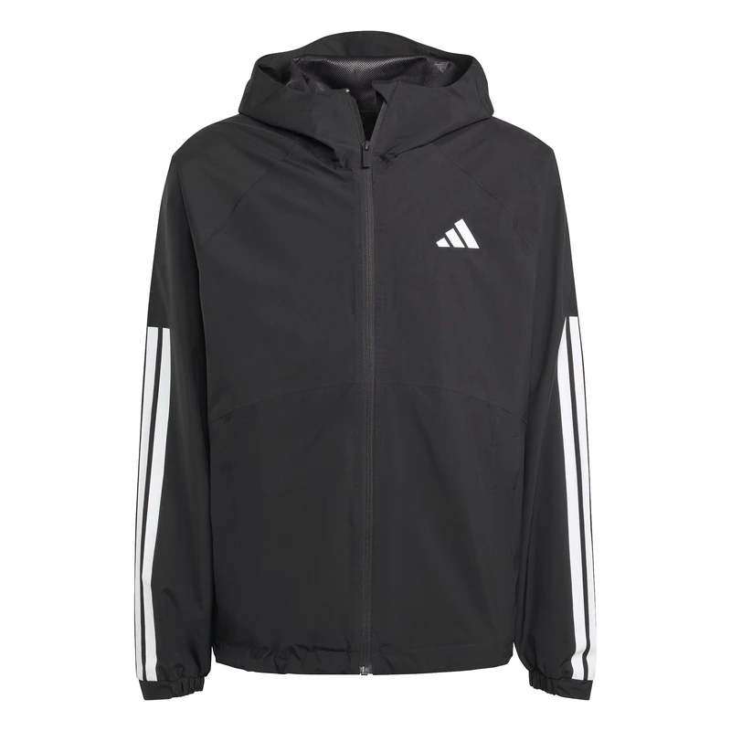 adidas Men's Essentials CLIMAPROOF 3 Stripes Hooded Jackets, black, XS