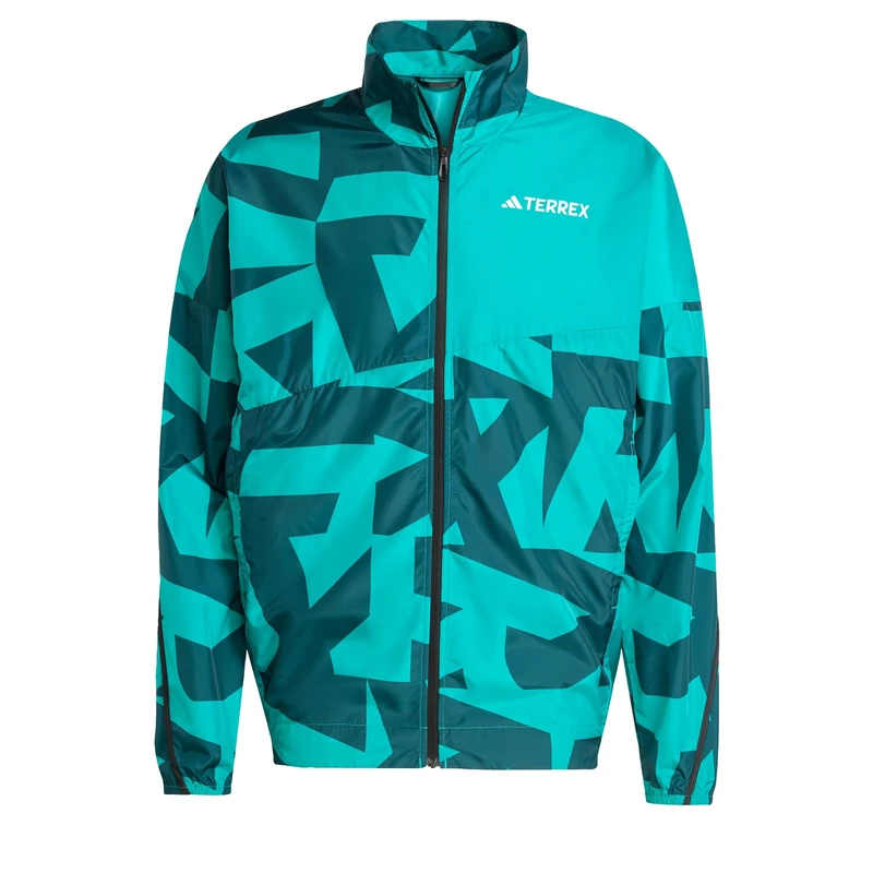 adidas Men's Terrex Multi Printed Wind Jacket, Pure Teal/Aurora Ivy, XXL