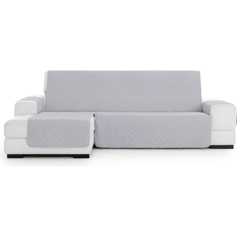 ECOMMERC3 Chaiselong Extra Left Padded and Non-Slip Sofa Cover – Grey Chaiselong Sofa Cover Full Protection, Comfort and Style in Adjustable and Washable Design - Image 1