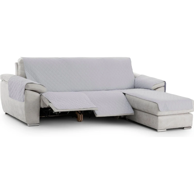 ECOMMERC3 | Chaiselong Mini Right Padded and Non-Slip Sofa Cover – Grey Chaiselong Sofa Cover Full Protection, Comfort and Style in Adjustable and Washable Design