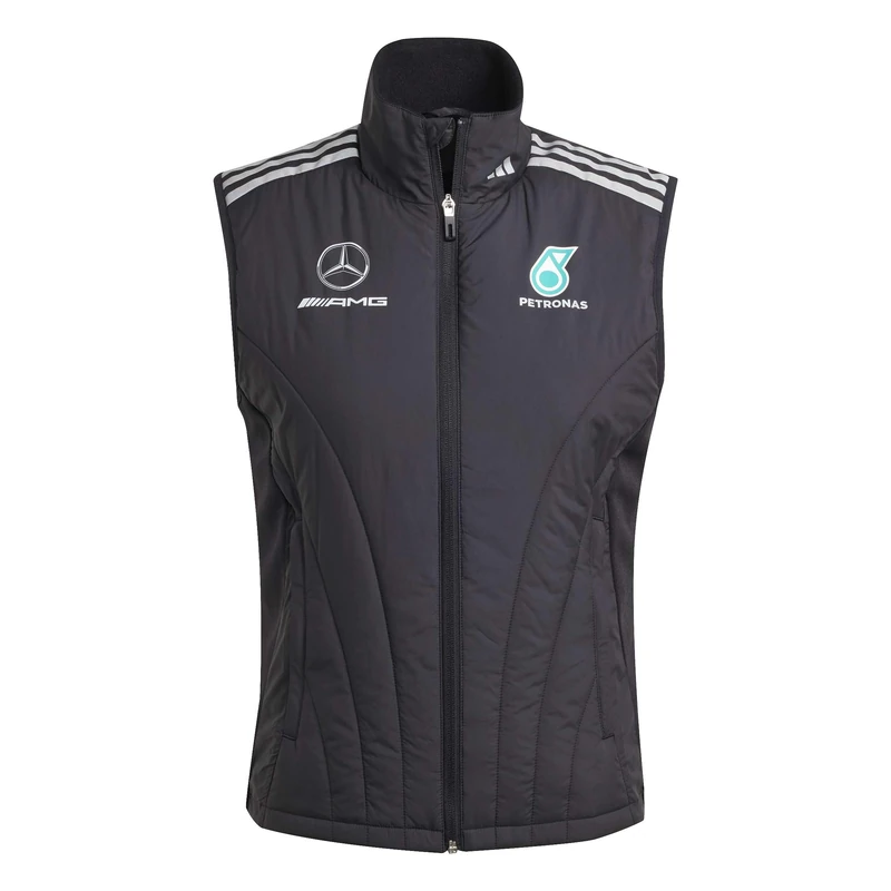 adidas Women's MERCEDES - AMG PETRONAS FORMULA ONE TEAM MECHANICS VEST WOMEN, black/REFLECTIVE SILVER, M