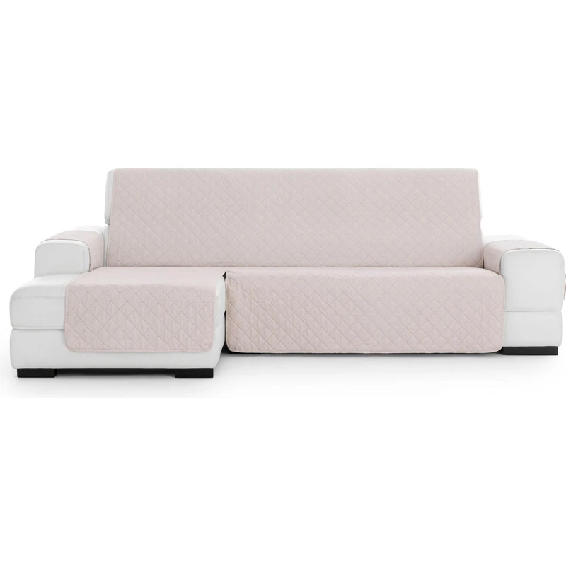 ECOMMERC3 Chaiselong Sofa Cover Normal Left Padded and Non-Slip – Beige Chaiselong Sofa Cover Full Protection, Comfort and Style in Adjustable and Washable Design - Image 1