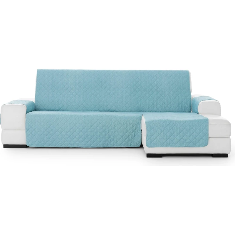 ECOMMERC3 | Chaiselong Normal Right Quilted and Non-Slip Sofa Cover – Turquoise Chaiselong Sofa Cover Full Protection, Comfort and Style in Adjustable and Washable Design