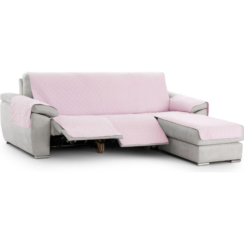 ECOMMERC3 | Chaiselong Normal Right Quilted and Non-Slip Sofa Cover – Pink Chaiselong Sofa Cover Full Protection, Comfort and Style in Adjustable and Washable Design - Image 1