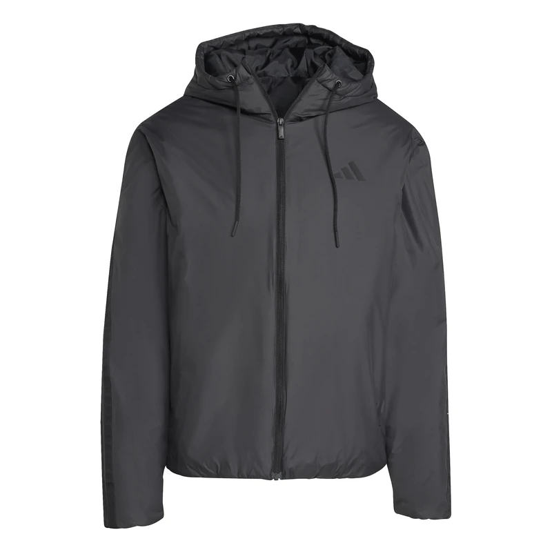 adidas Men's Essentials CLIMAWARM 3 Stripes Insulated Hooded Jackets, black/black, 3XL