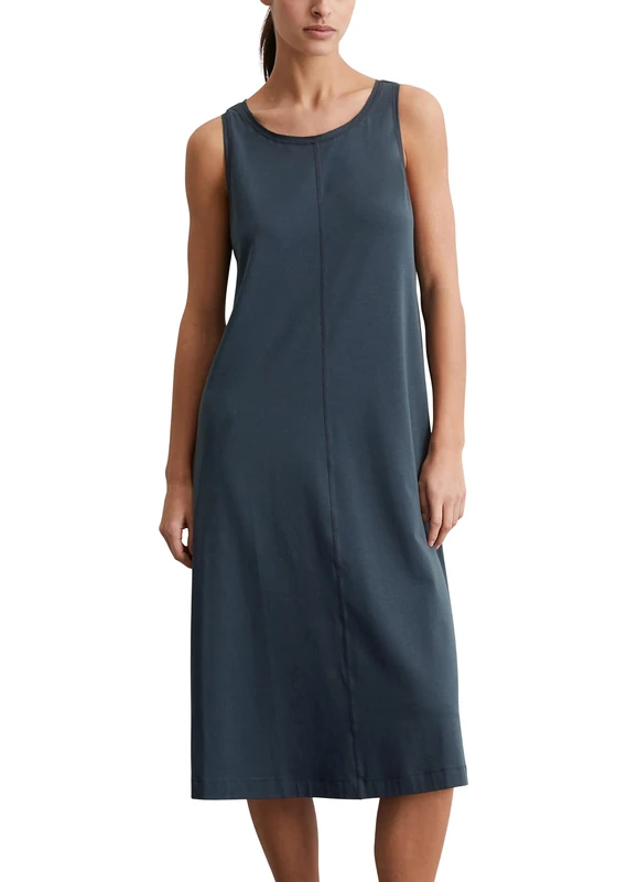 Marc OߴPolo Women's Jersey Midi Dress with Stretch, Blue (Muted Blue), L