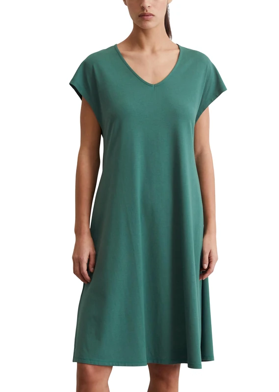 Marc OߴPolo Women's Knee Length Jersey Dress with Stretch, Green (Summer Pine), XL - Image 1