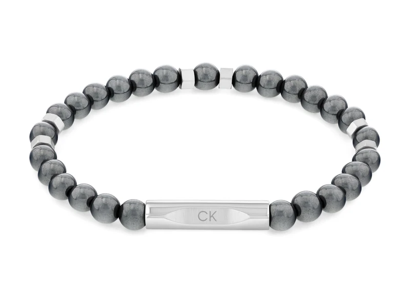 Calvin Klein Men's MIXED BEADS Collection Beaded Bracelet Black - 35000575