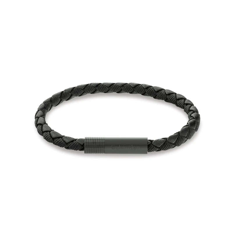 Calvin Klein Men's VELOCITY Collection Bracelet with Black Leather Woven Fabric - 35100025