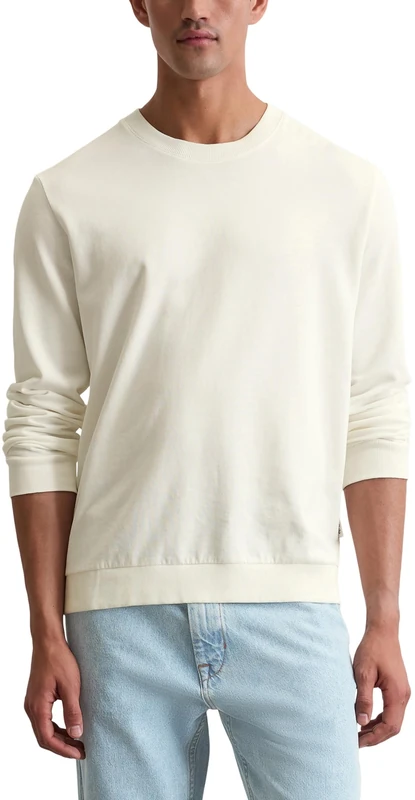 Marc OߴPolo Men's Organic Cotton Sweatshirt with Round Neck, Off White (Egg White), 3XL