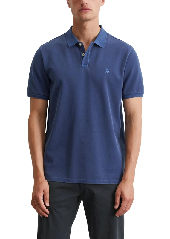 Marc OߴPolo Men's Classic Organic Cotton Short Sleeve Polo Shirt, Blue (Iris Ink), M
