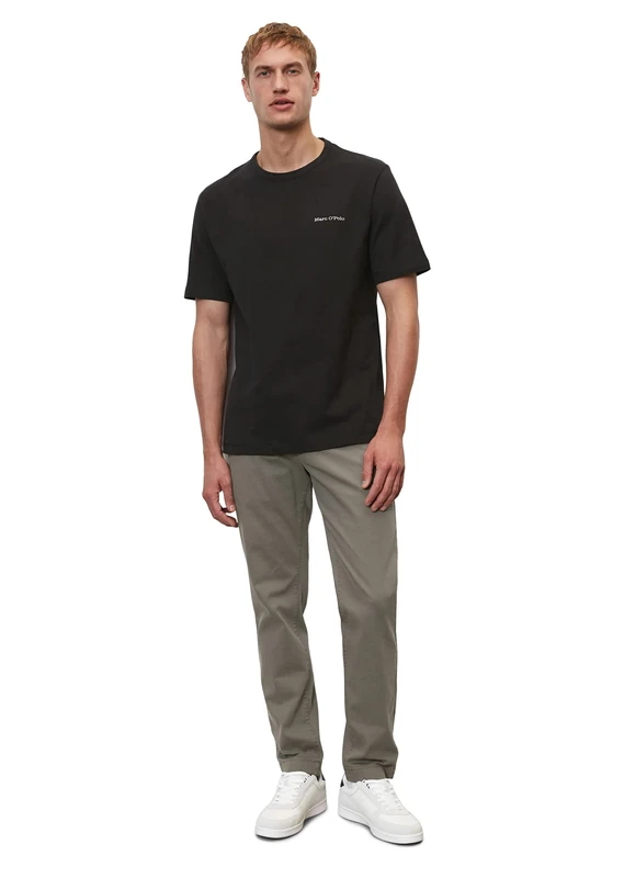 Marc OߴPolo Men's Long Linen Trousers with Elasticated Waist, Black (Black), W32/L32