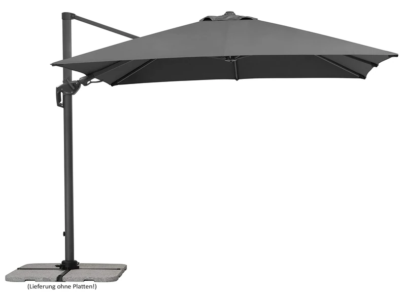 Schneider Rhodos Twist Parasol, Anthracite, 300 x 300 cm Square, Aluminium and Steel Frame, Polyester Fabric