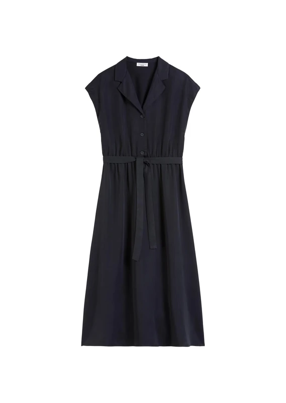 Marc OߴPolo Denim Women's Midi Shirt Dress with V-neck, Blue (Blue Depths), XL