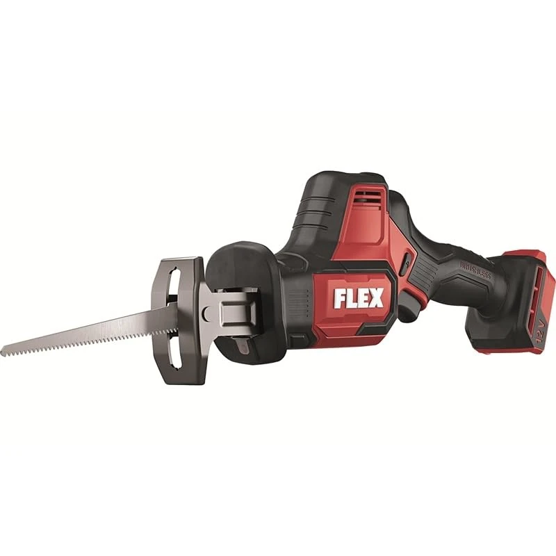 Flex Powerful Cordless Reciprocating Saw 12 V RS 16 12-EC C (Saw Pad Swivelling, Saw Blade Reversible 180°, with LED Light, Brushless Motor) 531314
