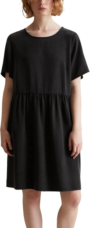Marc OߴPolo Denim Women's Short Sleeve Dress with Round Neck, Black (Black), S