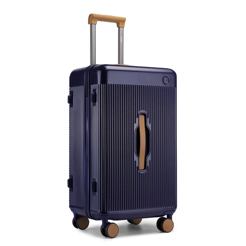 Kono 24" Suitcase Lightweight ABS+PC Hard Shell Trolley, Fashion Travel Check in Case TSA Lock, Hand Luggage Baggage with 4 Spinner Wheels (Navy)