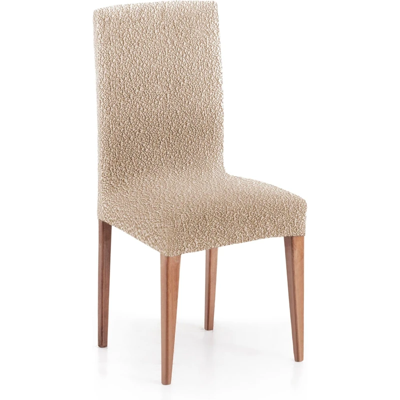 ECOMMERC3 | 2 Bi-elastic Jacquard Fabric Chair Covers - Super Elastic, Breathable and Adjustable Beige Chair Covers