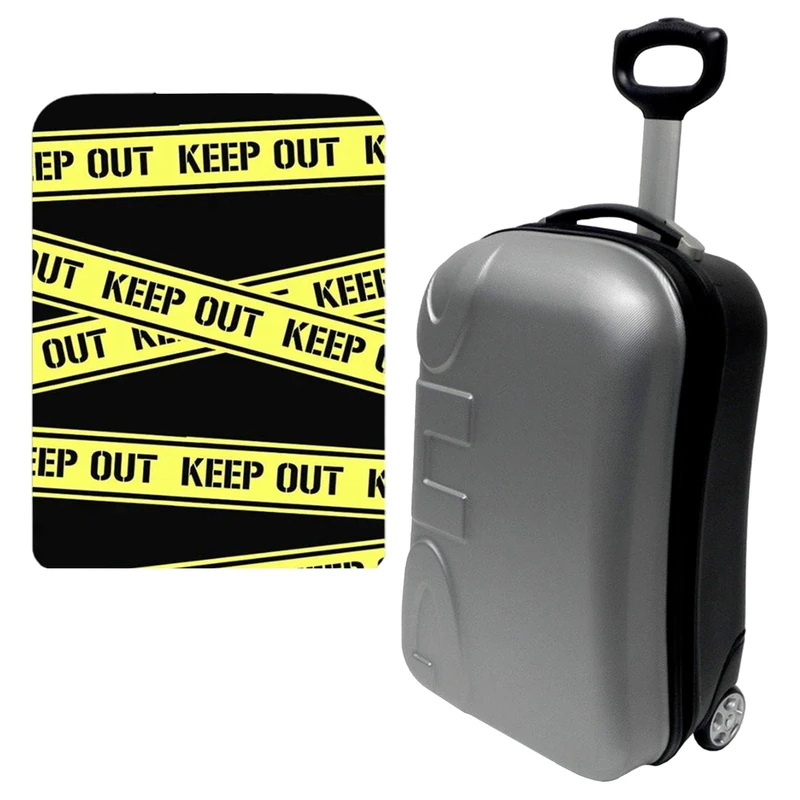 WELL HOME MOBILIARIO & DECORACIÓN Trolley Case 20" Cabin with Protective Cover Keep Out, Multicoloured, 20'' Trolley Case with Protective Cover