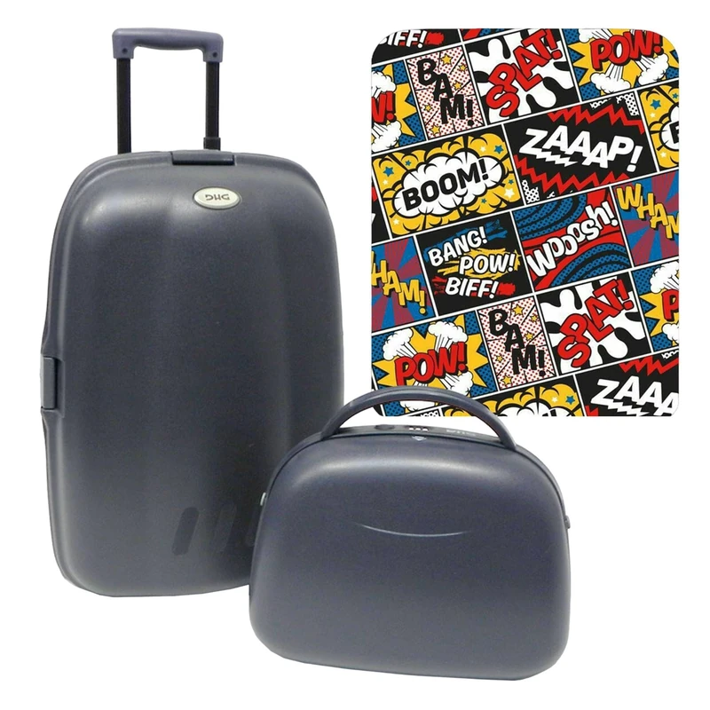 WELL HOME MOBILIARI & DECORACIÓN Trolley Suitcase Set + ABS Toiletry Bag Includes a Boom Protective Case, Multicoloured, Trolley Suitcase Set + Toiletry Bag with Protective Case