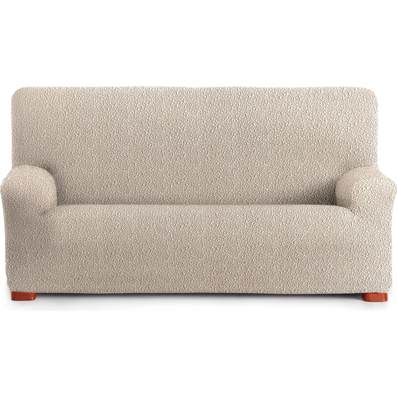 ECOMMERC3 | 3 Seater Sofa Cover Bi-elastic Super Elastic Fabric - Ecru Breathable and Adjustable Sofa Cover with Supportive Foams and Rubber Bands - Image 1