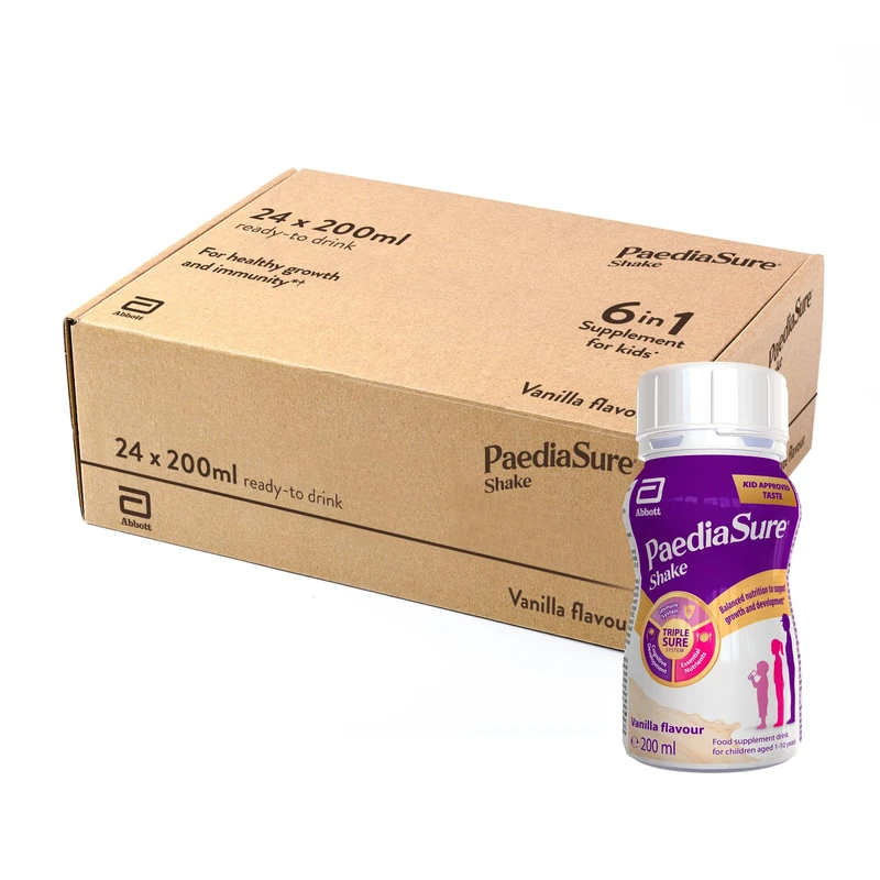 Kids Multivitamin Vanilla Drink - Ready-to-Drink Bottles - 24 x200ml - with 26 Vitamins & Minerals – Multivitamins with Vitamin D, Magnesium & Protein – Vegetarian & Gluten Free- by PaediaSure Shake