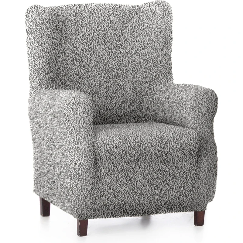 ECOMMERC3 | Bi-elastic Adjustable Breathable and Resistant Earmuff Armchair Cover - Light Grey Earmuff Armchair Cover with Supportive Foams and Rubber Bands - Image 1