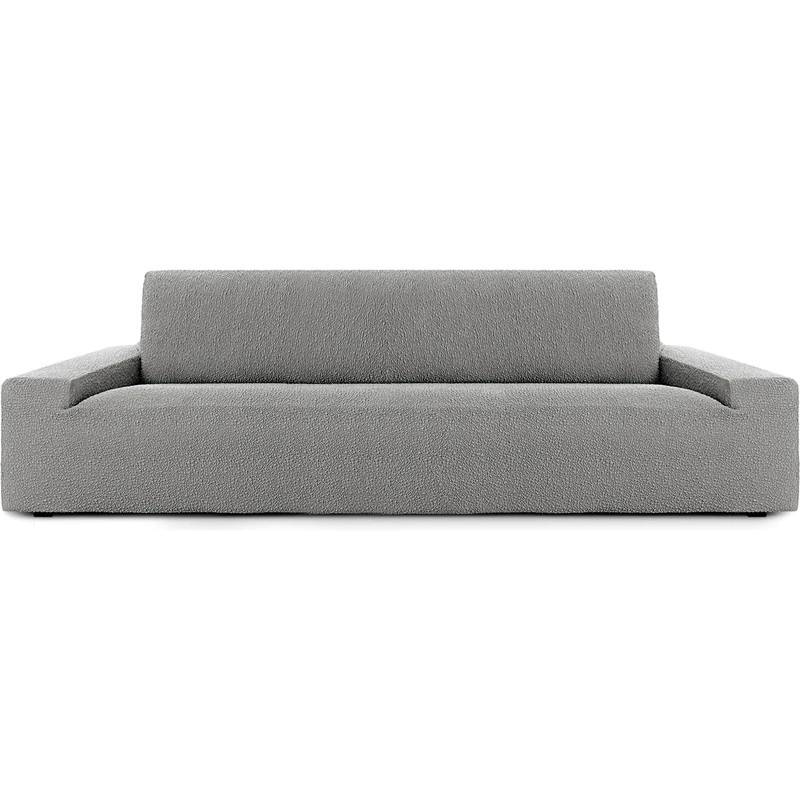 ECOMMERC3 | 5 Seater Sofa Cover Bi-Elastic Fabric - Light Grey Breathable and Adjustable Sofa Cover with Supportive Foams and Rubber Bands - Image 1