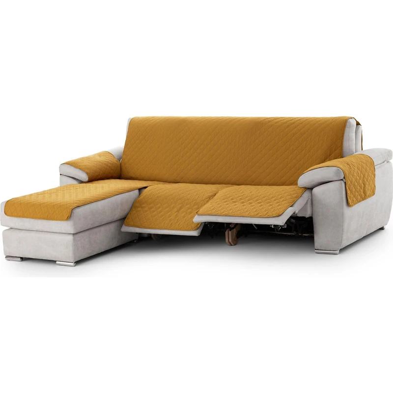 ECOMMERC3 | Chaiselong Mini R&D Quilted Sofa Cover - Chaiselong Mustard Sofa Protector Cover with Fit, Comfort and Style