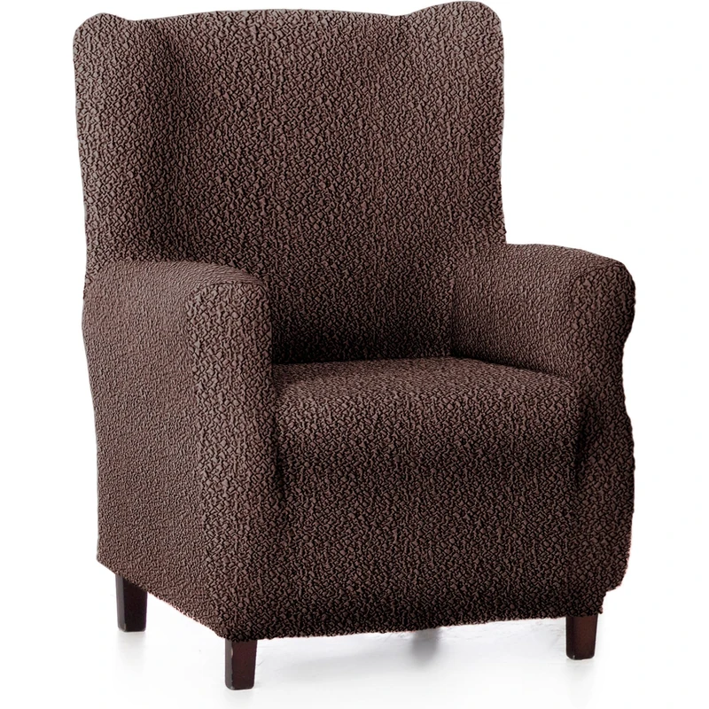 ECOMMERC3 | Bi-elastic Adjustable, Breathable and Resistant Earmuff Armchair Cover - Brown with Foams and Rubber Bands - Image 1