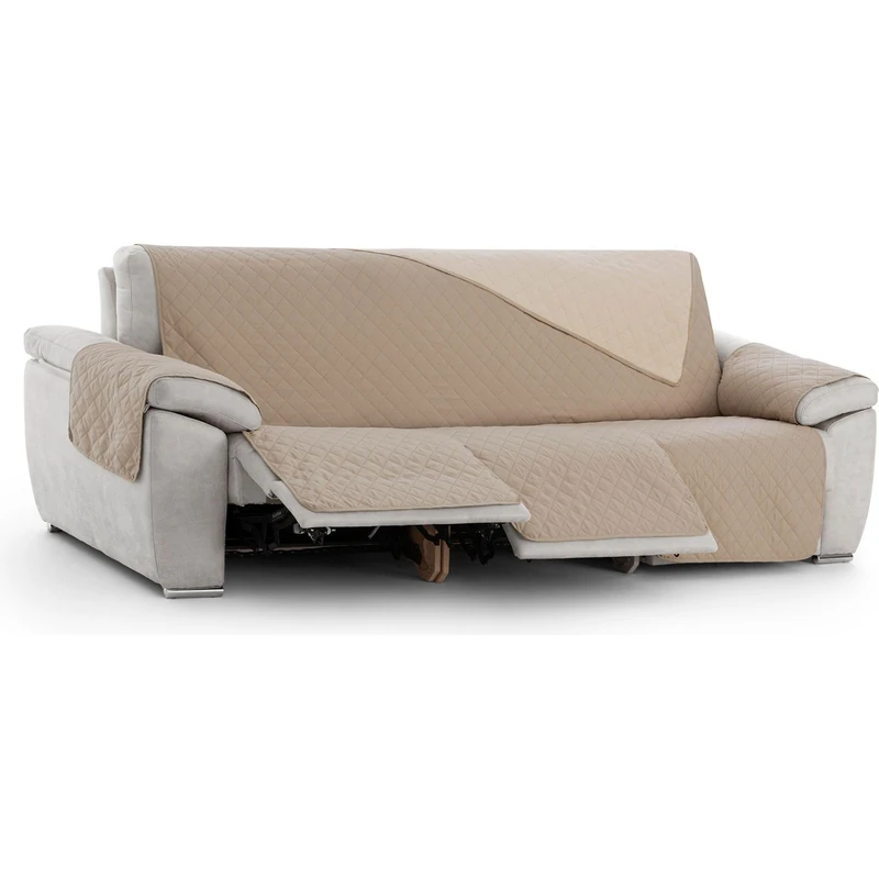 ECOMMERC3 | Relax Armchair Cover 3 x 3 Padded and Reversible – Beige Relax Armchair Cover, Adjustable Sofa Protector, Extra Comfort and Elegant Design