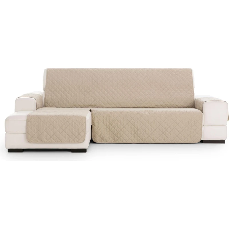 ECOMMERC3 | Chaiselong Normal R&D Quilted Sofa Cover - Chaiselong Sofa Cover Ecru Sofa Protector with Fit, Comfort and Style