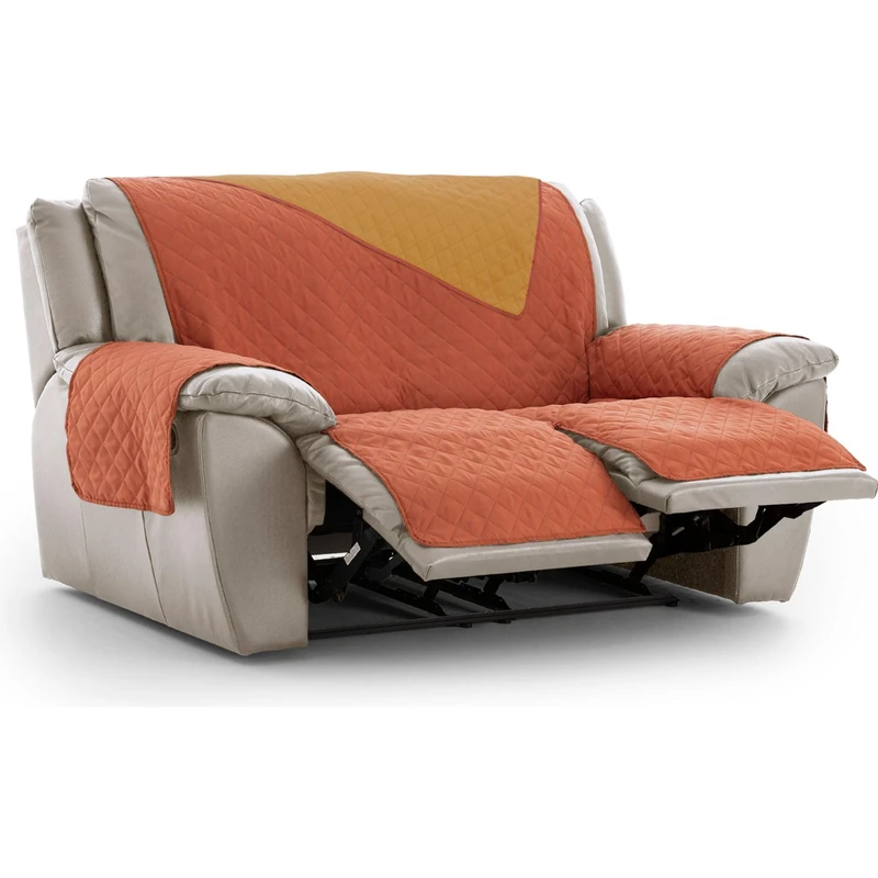 ECOMMERC3 | 2 x 2 Quilted and Reversible Relax Armchair Cover - Adjustable Tile Protector Sofa Cover, Extra Comfort and Elegant Design